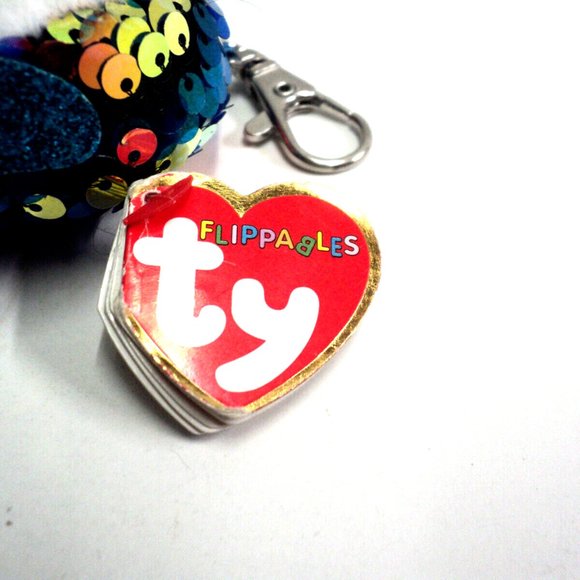 TY Flippables Payton the Penguin Key Clip Color Changing Sequins 3 3/4" High - Picture 3 of 5